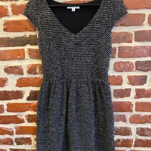 Socialite Black and White Textured Mini Dress with Sparkles